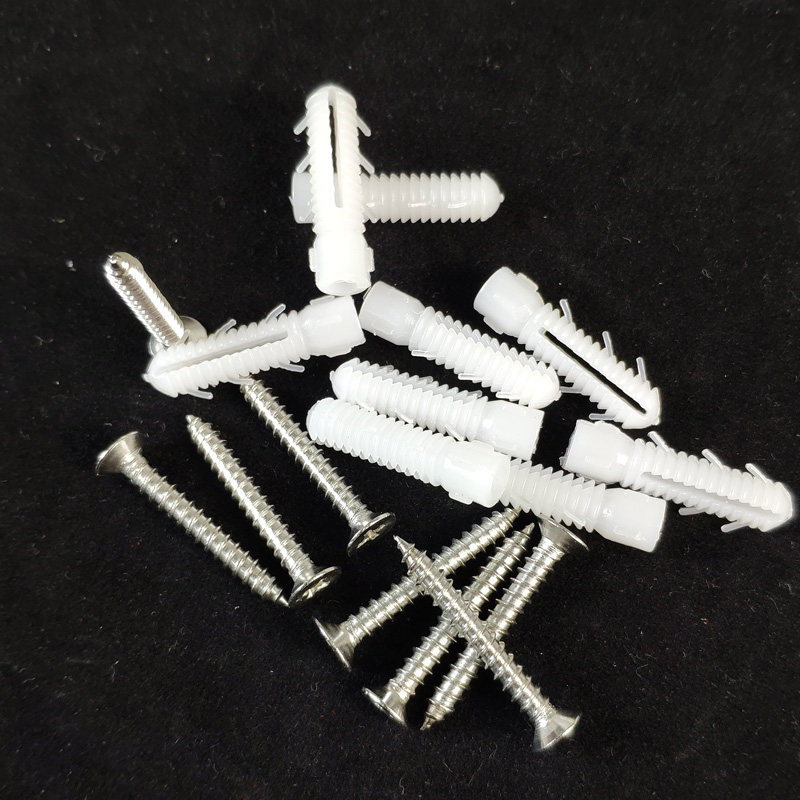 塑料膨胀管胶粒胶塞不锈钢自攻螺丝木螺钉6mm6厘搭配螺丝100套装