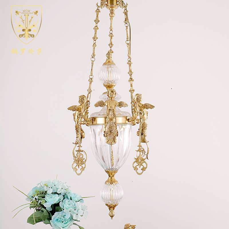 简约法式吊灯全铜水晶灯轻奢过道玄关入户门厅灯楼梯间吊灯浴室灯