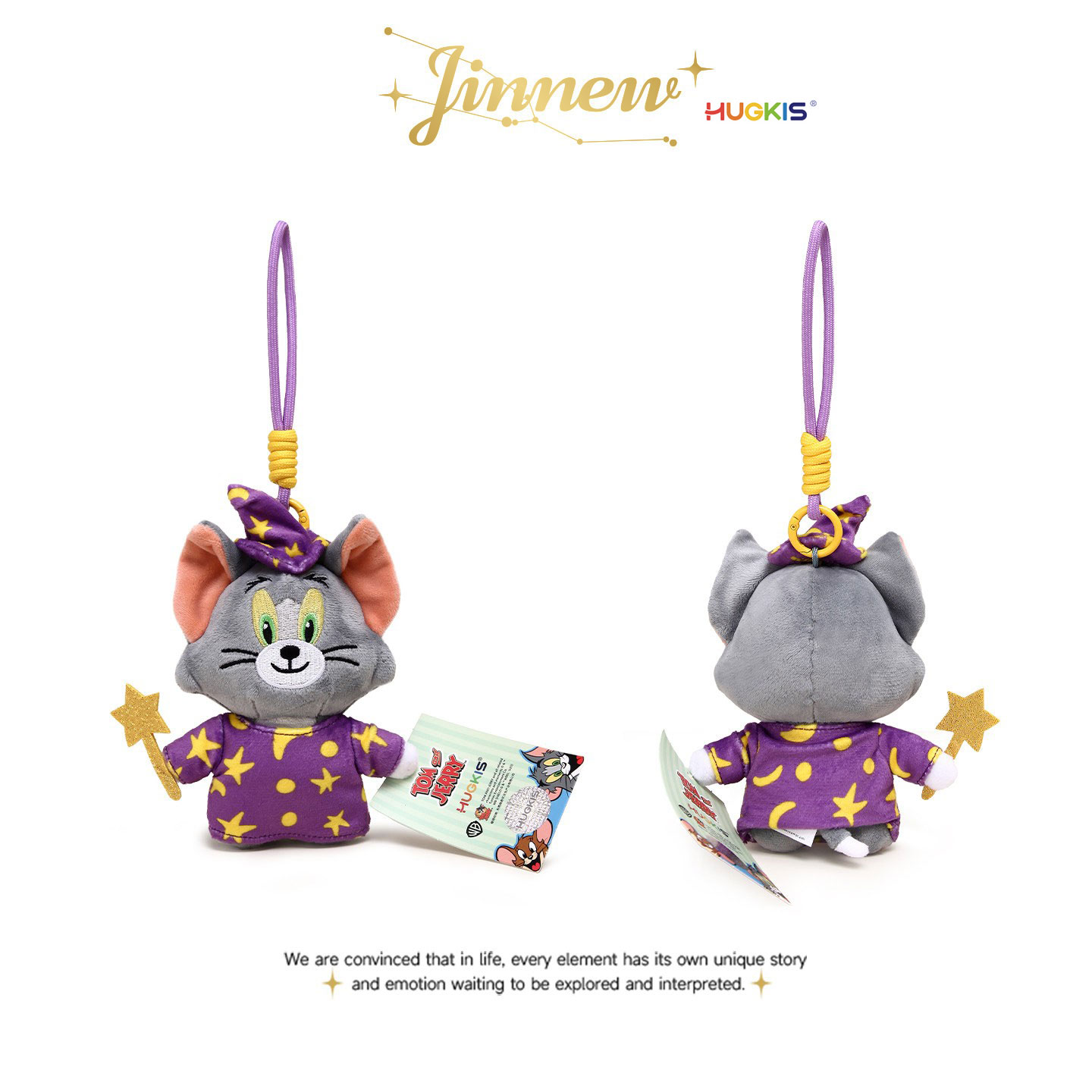 Jinnew正版联名猫和老鼠星星魔法师汤姆猫杰瑞鼠玩偶包挂件钥匙扣图片