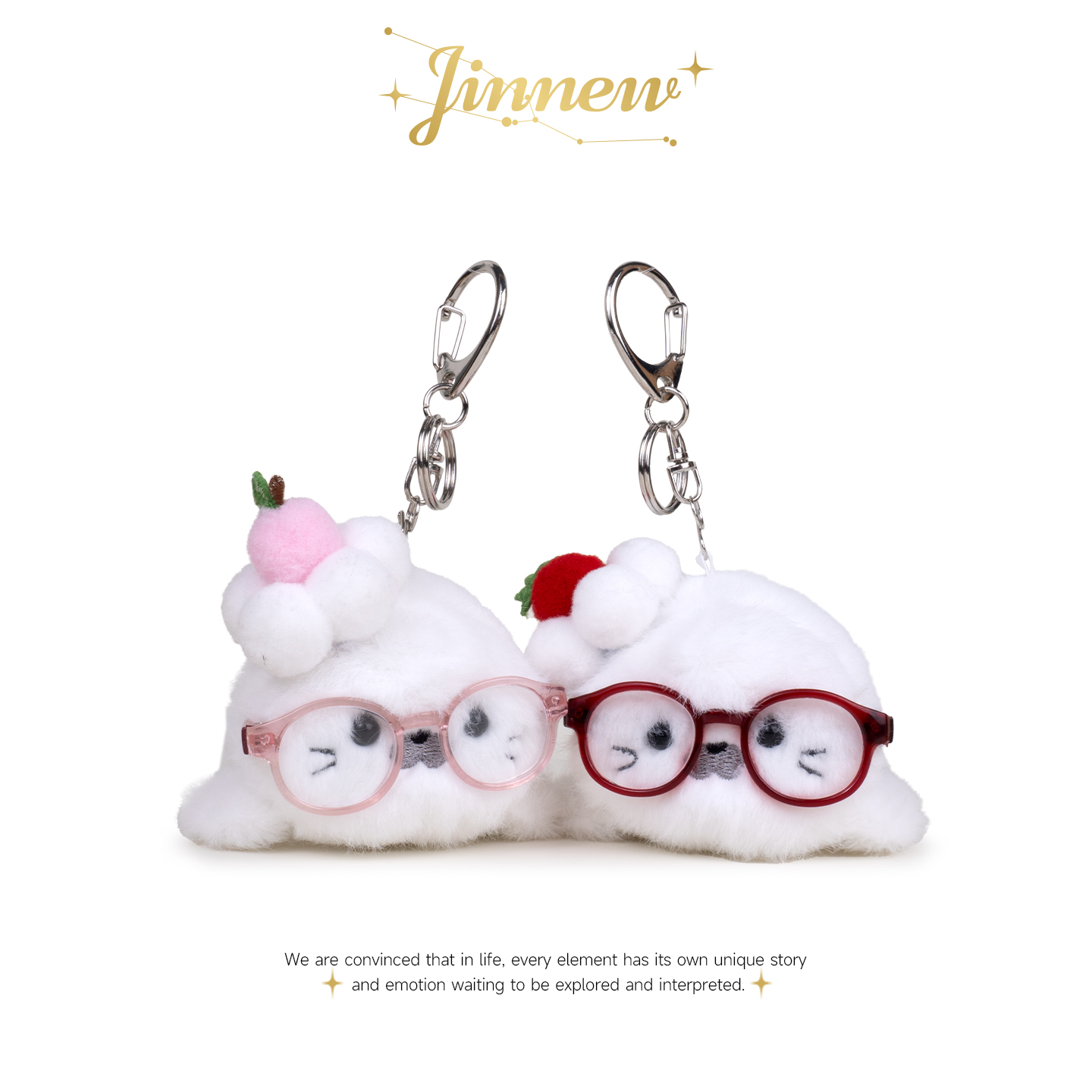 Jinnew原创可爱毛绒公仔眼镜海豹BB叫玩偶书包包挂件车钥匙扣挂饰