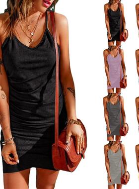 sundress solid sleeveless fashion dresses party cocktail