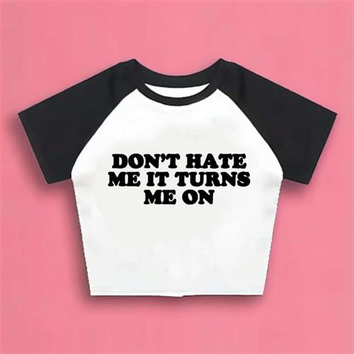 sleeve short fashion T-shirt neck round slim girl hot top
