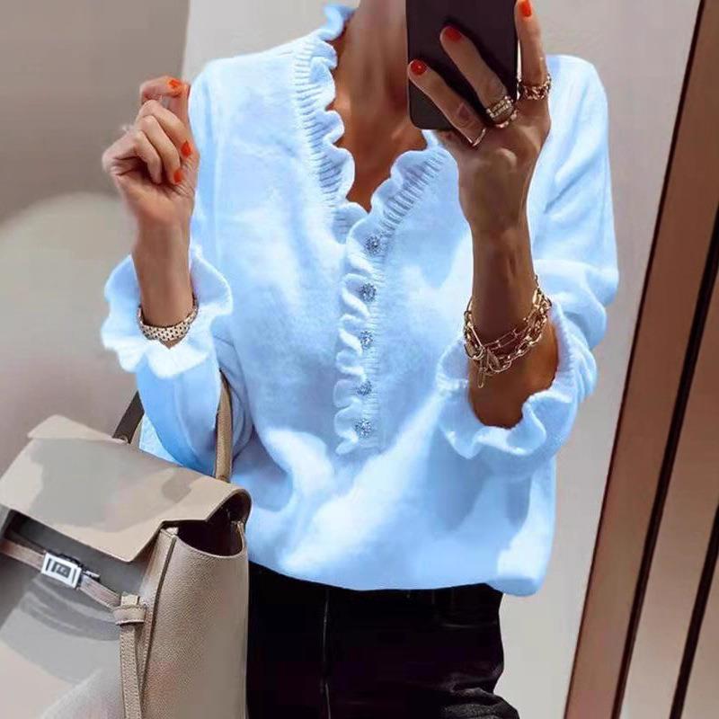 Long Sleeve Ruffled Women's Cardigan