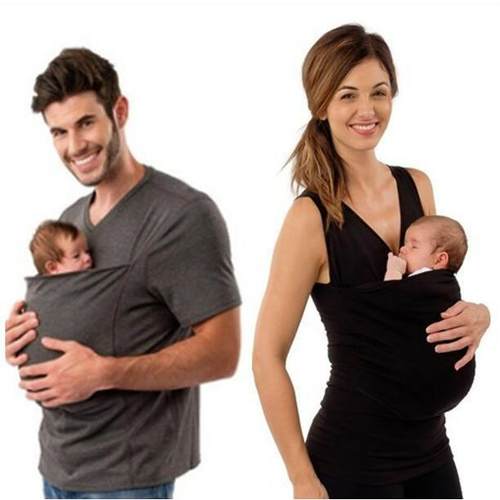 Mommy Dad Multifunctional Kangaroo T-shirt Clothes Kangaroo