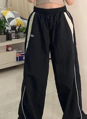 women vintage pants streetwear baggy parachute track korean