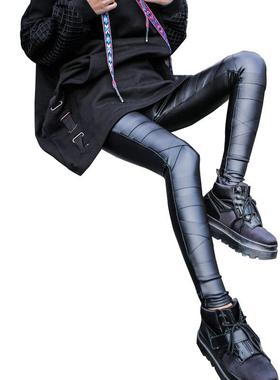 Thickened irregular thickened leather pants bundled super