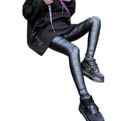 Thickened irregular thickened leather pants bundled super