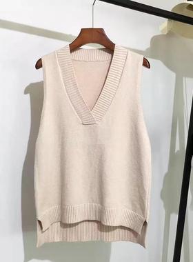 sleeveless autumn loose tops vest woman korean pullover