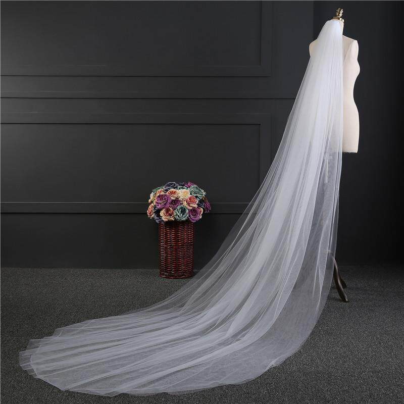 1 meter long veil two-layer soft net cathedral-style