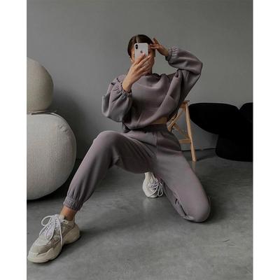 women autumn winter fleeced tracksuits casual sweatpants