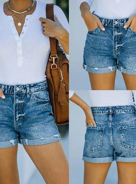 pants shorts for shorts mujer stretchy edge curled de