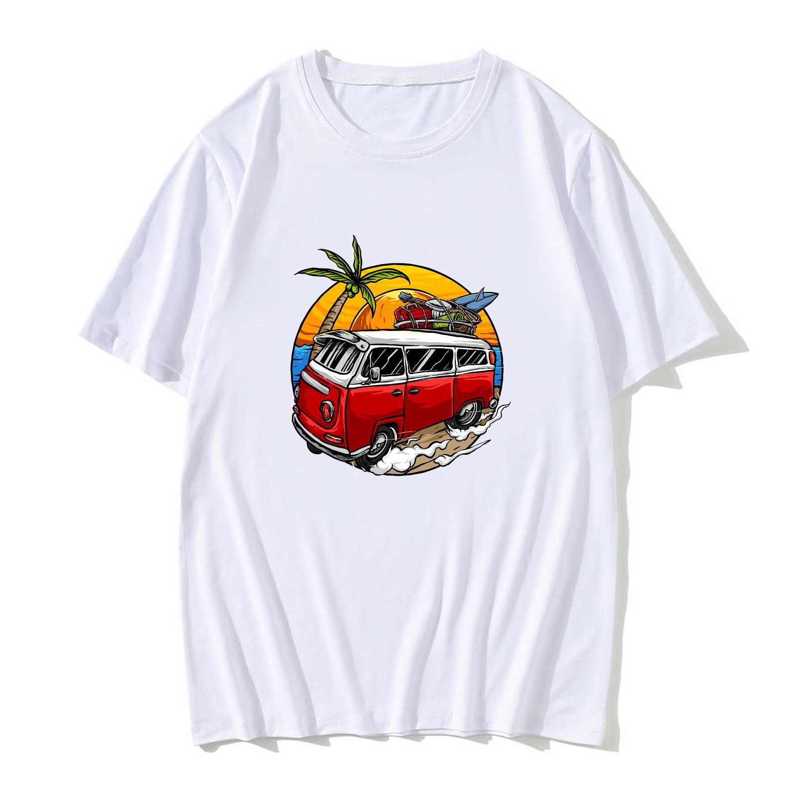 T-Shirt Sleeve Short Modal Neck Round Trucker Summer Neck