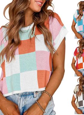 streetwear tops casual aesthetic vests sweater neck crew