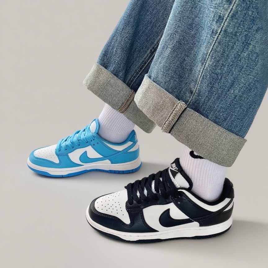 Nike Dunk Low GS 黑白熊猫 白橙 低帮经典低帮滑板鞋 CW1590-100