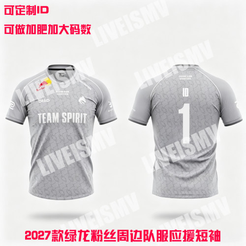 2027款绿龙队服圆领donk同款短袖T恤major比赛服CSGO可定制ID号码