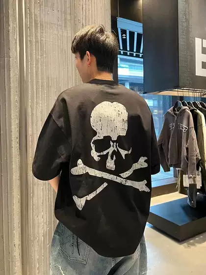 Mastermind Skull Reflective Digital Print Loose Shoulder-Length Long-Staple Cotton Casual Couple T-Shirt Mmj Short-Sleeved