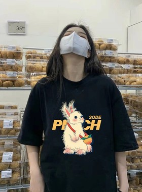 速发纯式复古高街美棉oversi码e大z宽松2024夏T恤