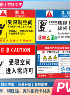 速发有限空间安全警示牌受限空间间密告知牌进入业闭空作作业现场