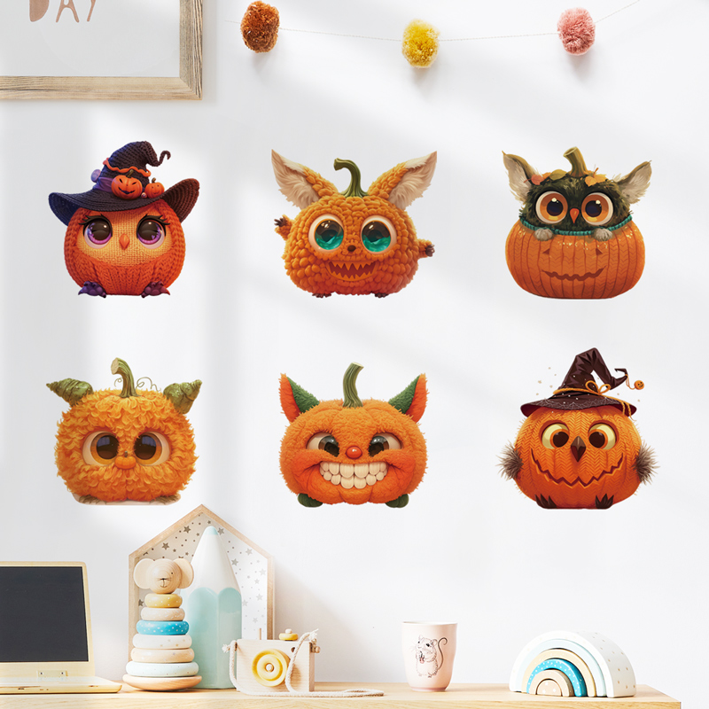 速发可爱南瓜表情贴墙贴画圣节装饰窗面幼璃墙户玻儿园儿童房间