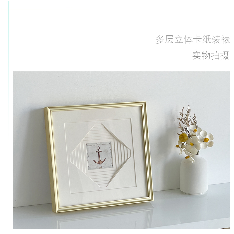 现货速发简约装饰画金色轻奢立体卡纸雕刻挂画卧室床头个性小尺寸图片