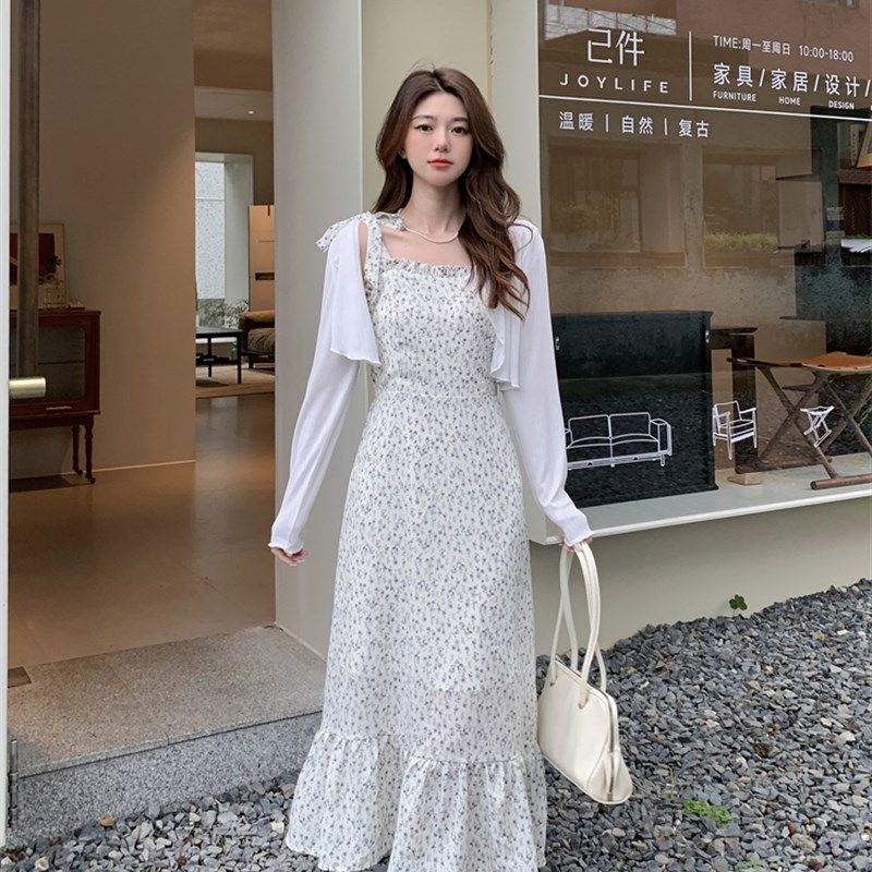 速发大码温柔风套装20美4春季新款防晒罩衫外套花2碎甜吊带连衣裙,女装/女士精品,大码套装,淘宝优惠券,粉丝福利购,淘宝优惠卷