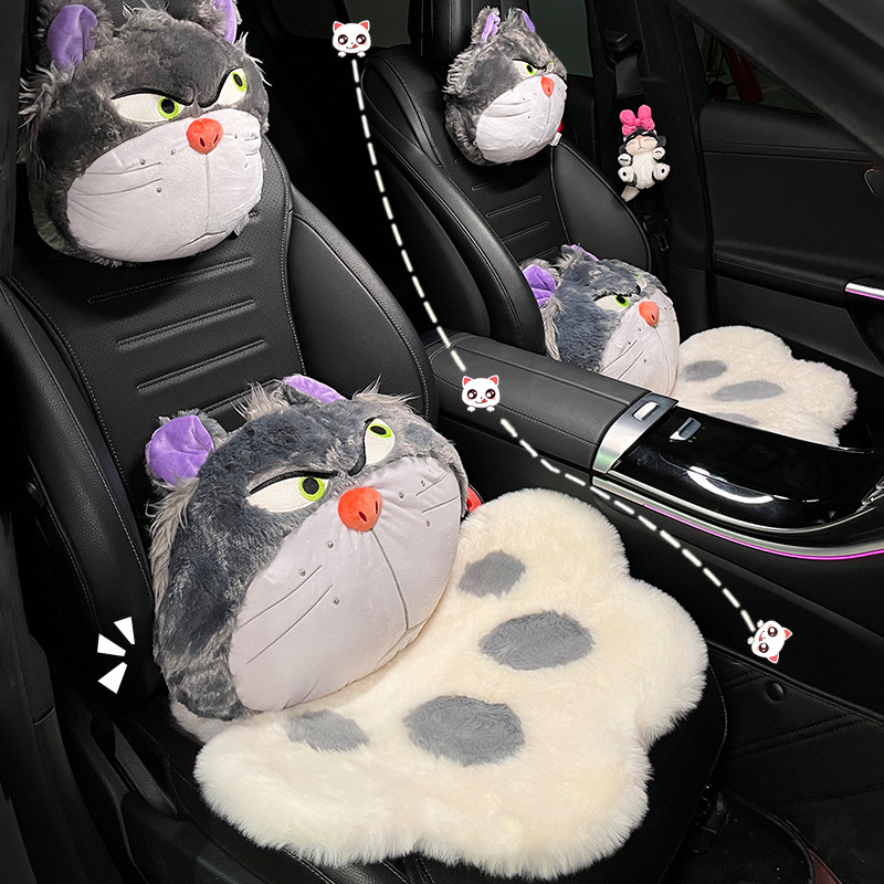 速发汽车枕载腰靠车用垫枕车头靠枕座椅靠抱护腰可爱车内坐垫毛绒