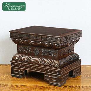 速发高木佛实阶梯佛像底座观音财神加龛关公供奉神台长方形莲花木