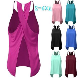casual women solid Cross color tops shirt fishtail back