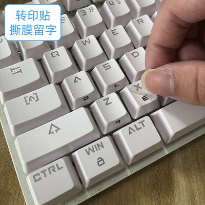 韩语【转印贴】撕膜留字 韩文键盘贴纸台式电脑笔记本按键贴单个贴膜通用型侧刻贴
