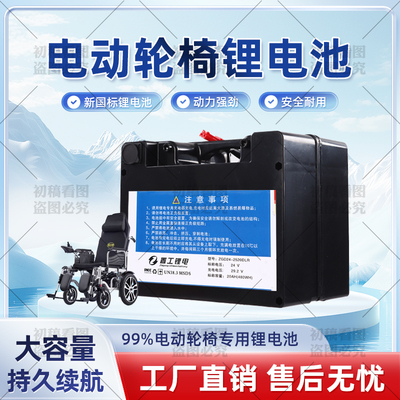 九圆24V电动轮椅通用锂电瓶