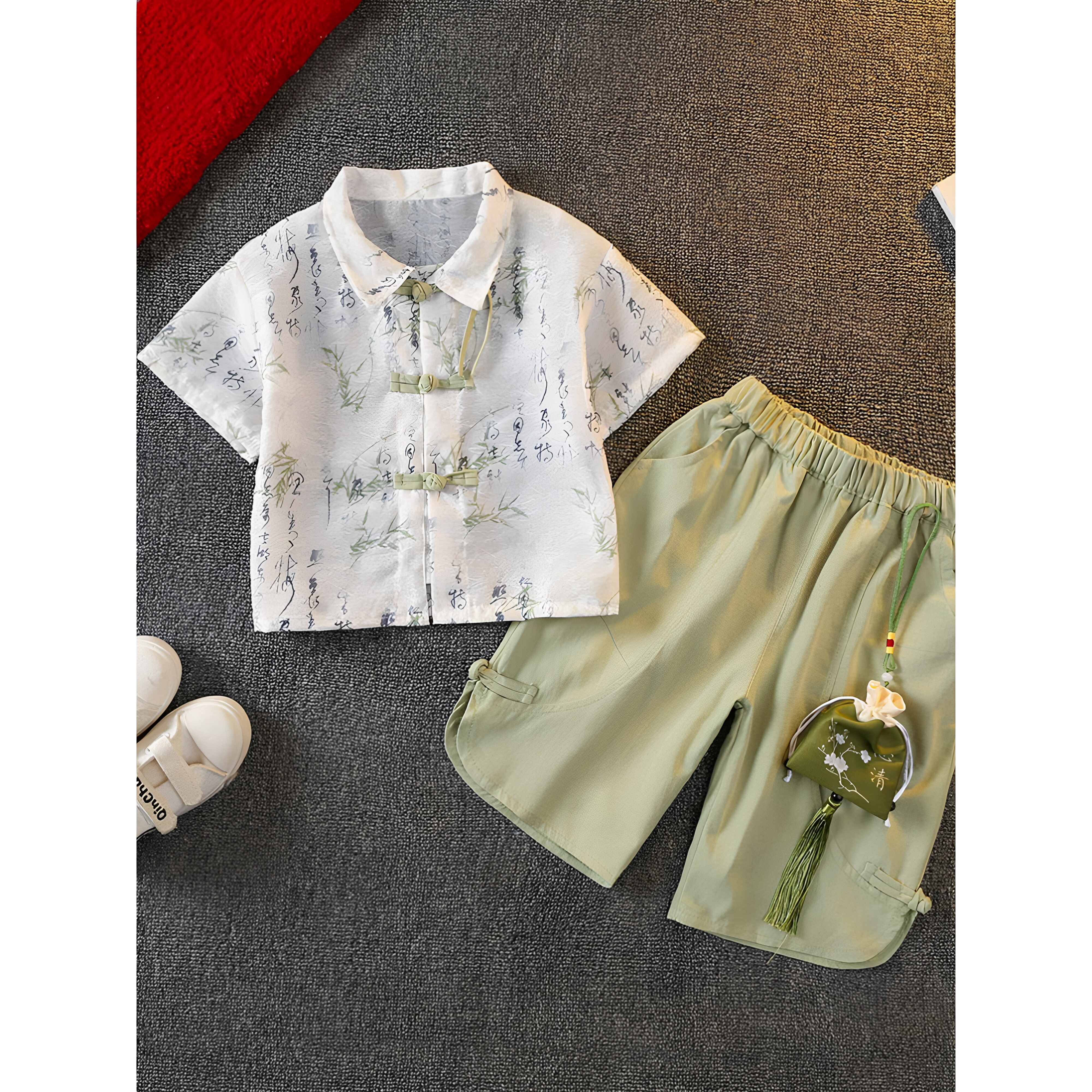 全棉纯棉男童汉服套装女童国风唐装夏季儿童中式古装宝宝薄款高端图片