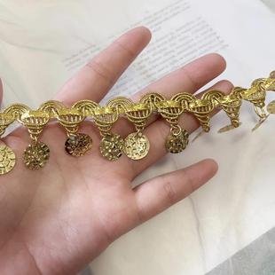 民族风金银丝3厘米宽宝塔金银圆亮片铜片手工重工敦煌风花边辅料