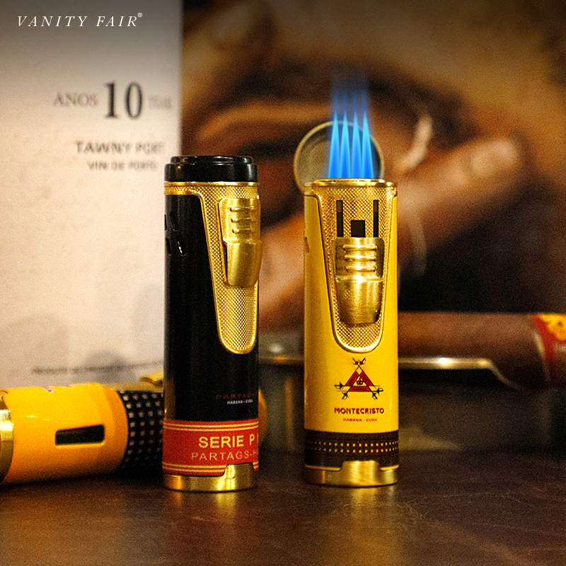 GUEVARA复刻古巴雪茄打火机 防风充气四直冲便携火机内置钻刀