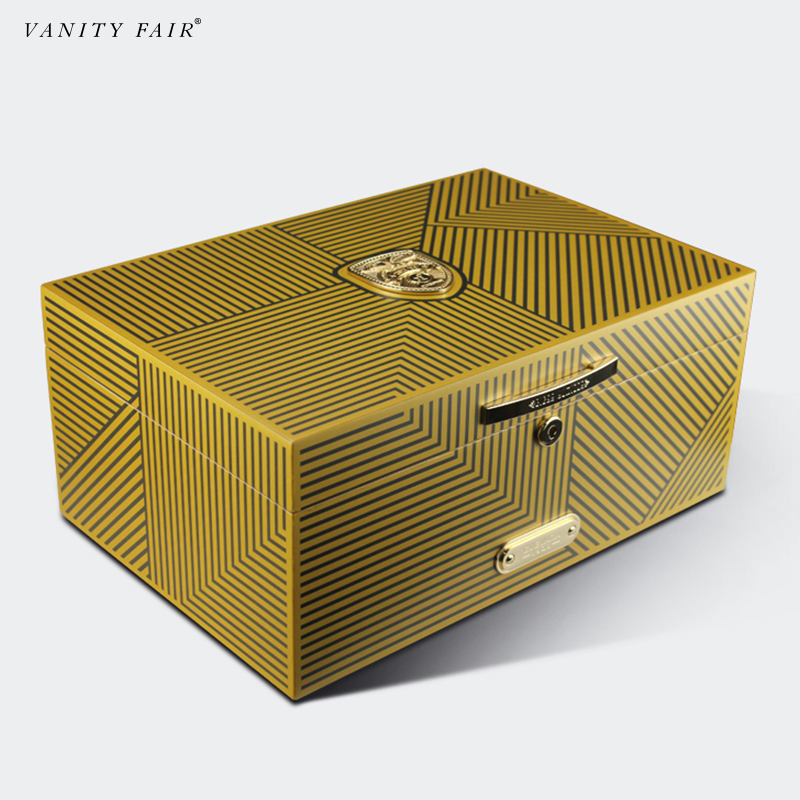 GUEVARA雪茄保湿盒雪松木金属