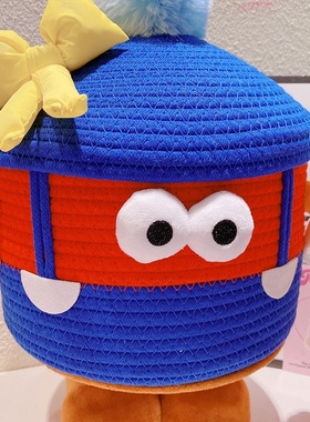 hd31504小怪兽卡通棉鞋编织收纳桶创意网红卧室客厅零食收纳筐