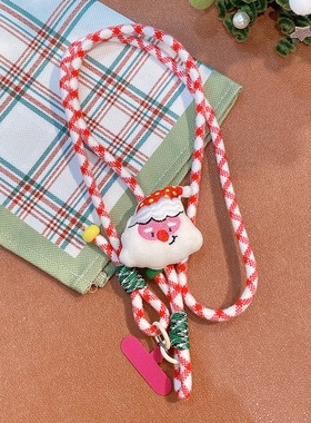 hd10417a08圣诞节日可爱毛绒玩偶秋冬手机斜挎挂绳挂件挂饰女