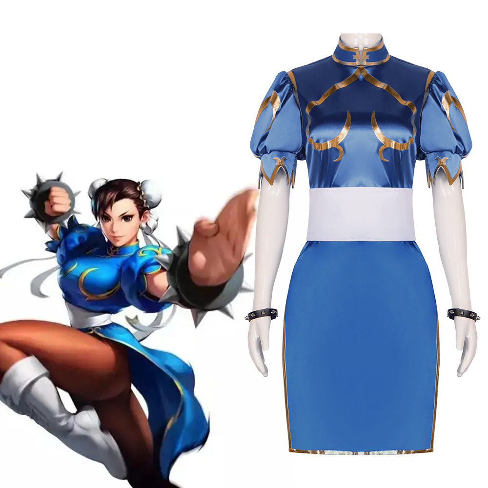 街霸王服装春丽cos服春丽旗袍舞狮演出服cosplay动漫万圣节服装