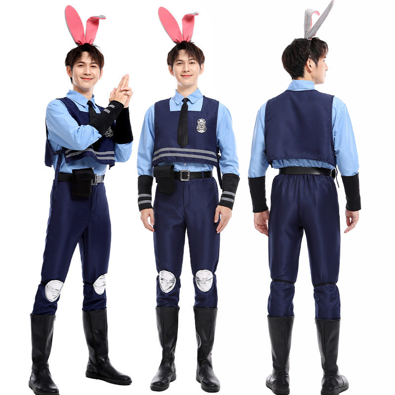 万圣节服装疯狂动物城成人男zhudi朱迪兔子警官cos服全套演出表演