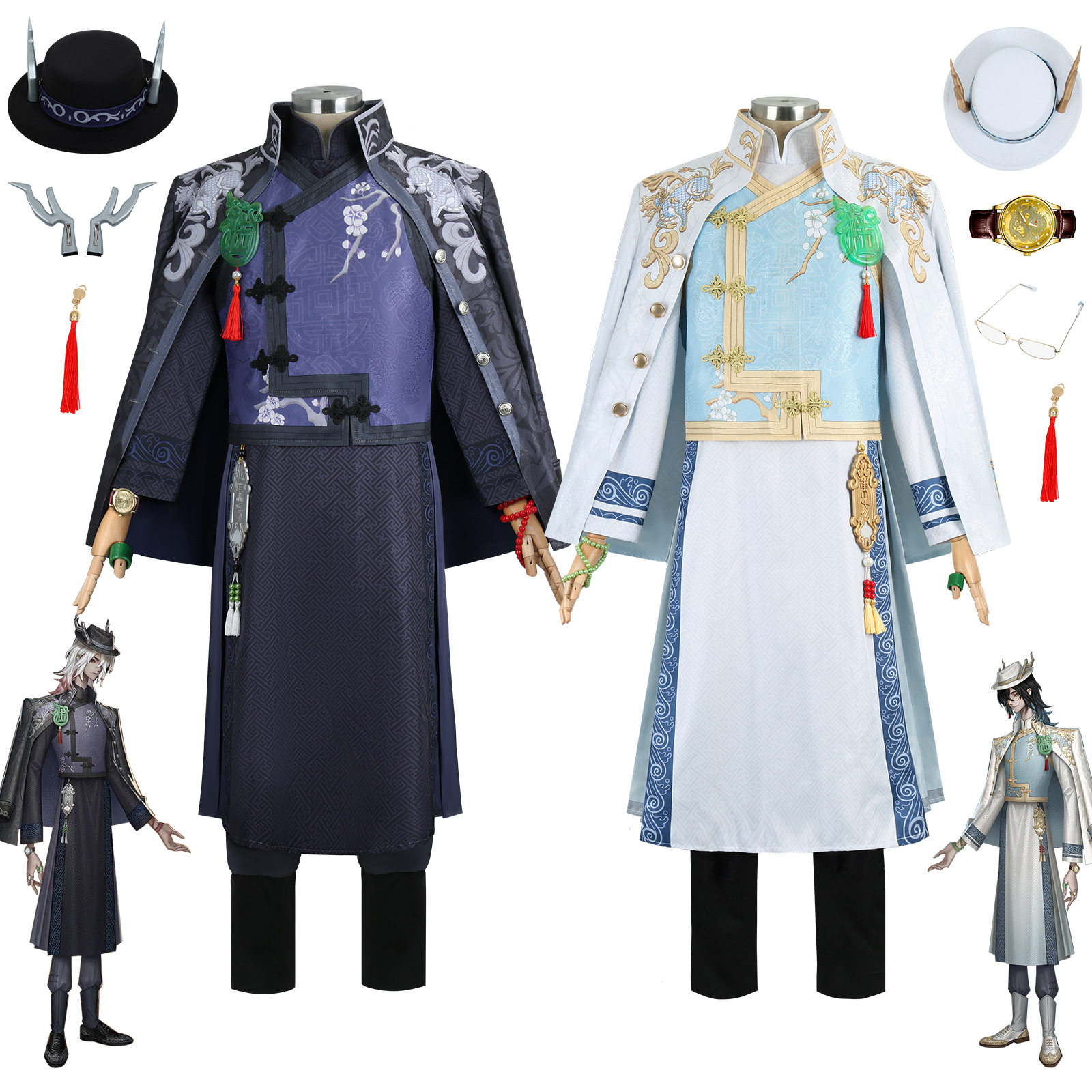 第五人格cos服真理之下麒麟商人白宿伞黑宿伞之魂cosplay服装套装