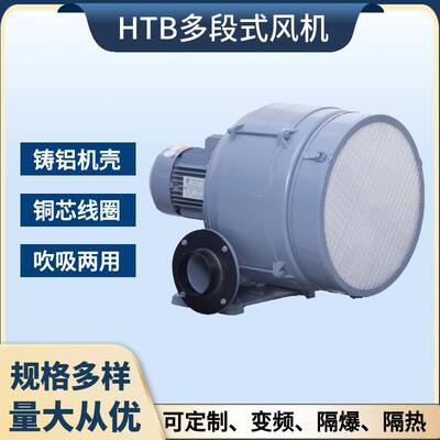 HTB100-304 2.2KW助燃中压风机HTB100-505 4kw多段中压鼓风机厂家