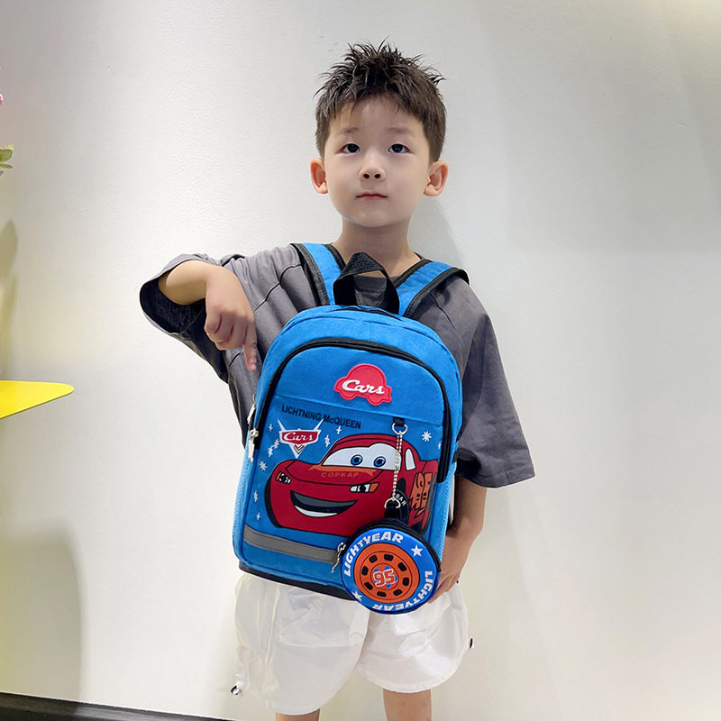 小汽车书包新款卡通男孩书包3-6岁幼儿园闪电麦昆双肩背包学生包