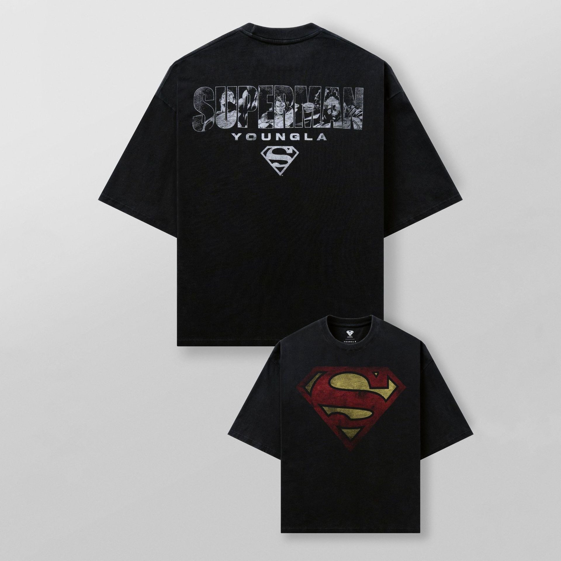 thumbnail for Superman American Style Trendy Large Print Loose Trendy Brand Sports Short-Sleeve T-Shirt for Men's New Crew Neck Top Couple Short T-Shirt