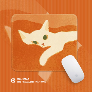 油画赖床猫咪鼠标垫小号锁边办公桌垫学生党宿舍便携垫子防滑加厚