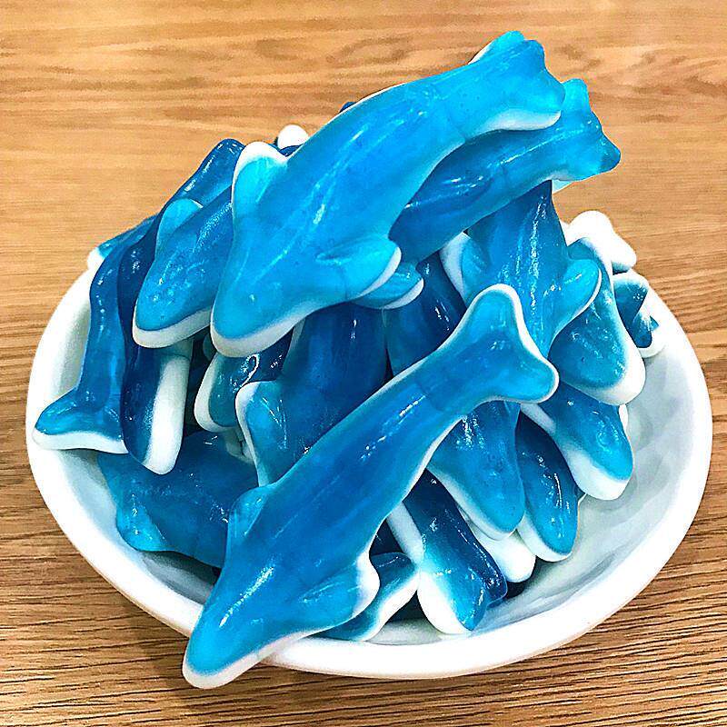 德国品牌蓝鲨鱼橡皮糖5斤蓝莓口味水果蓝鲸软糖可爱动物鲨鱼糖