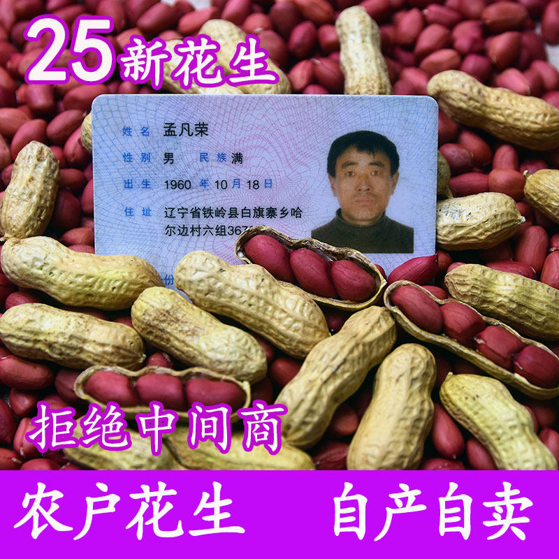 2025新鲜生花生带壳红皮花生米生新货衣原味铁锅炒熟农家红衣花生
