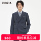 西服ZSB21106J 痞帅双排扣修身 ZIOZIA春季 羊毛混纺男商务西服正装
