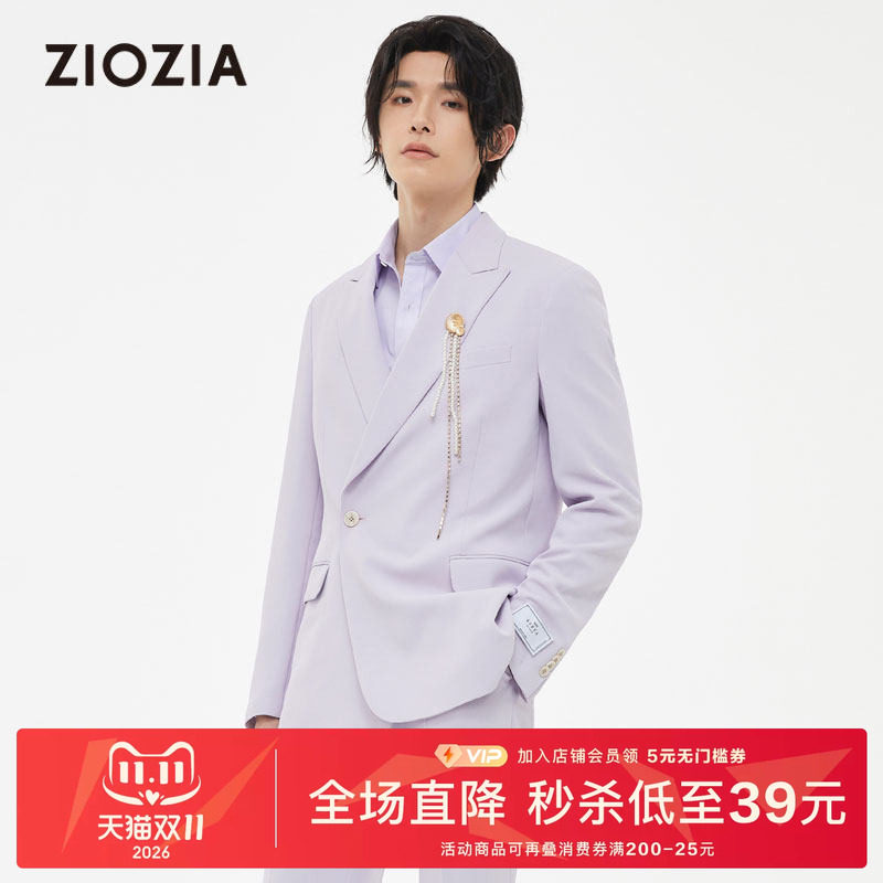 ZIOZIA春款商务男士单排扣西装时尚休闲新郎西服外套ZKG21204Q