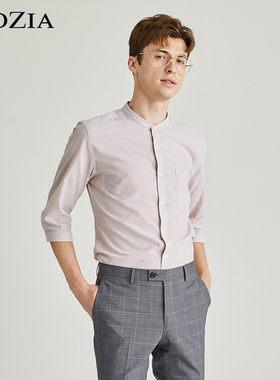 ZIOZIA夏季时尚休闲舒适男士青年修身七分袖衬衫ZWC02305U