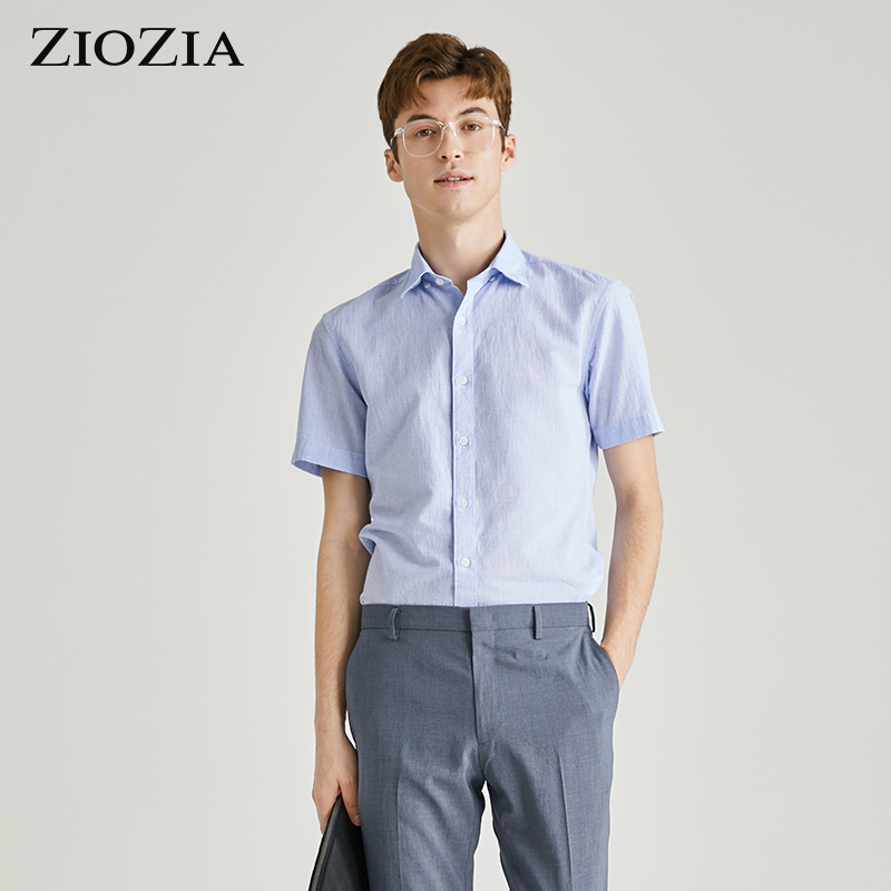 ZIOZIA夏季时尚休闲短袖衬衫
