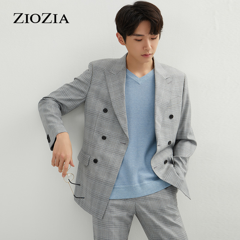 ZIOZIA春季男士纯色简约浅色系商务正装西服外套ZSB11108C